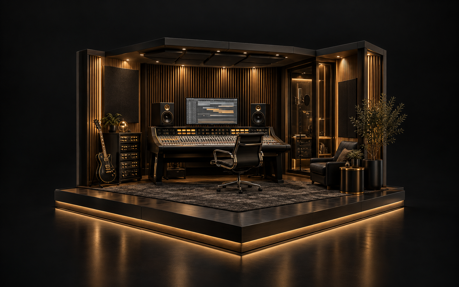 Illustrative sound studio for the project builder